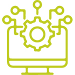 A lime icon indicating Tramada software